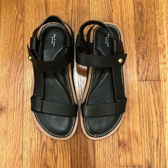 Rag & Bone Parker Strappy Sandals in Black Leather - Like New - 7.5 - Picture 3 of 9